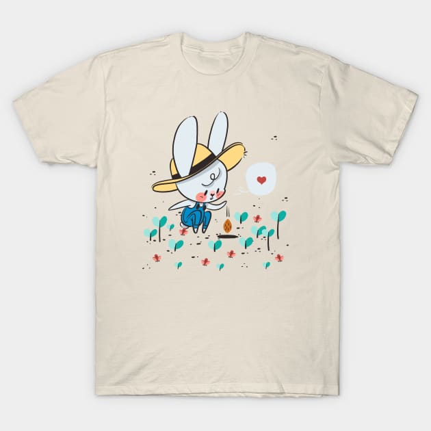 Garden Bunny T-Shirt by monitosbonitos